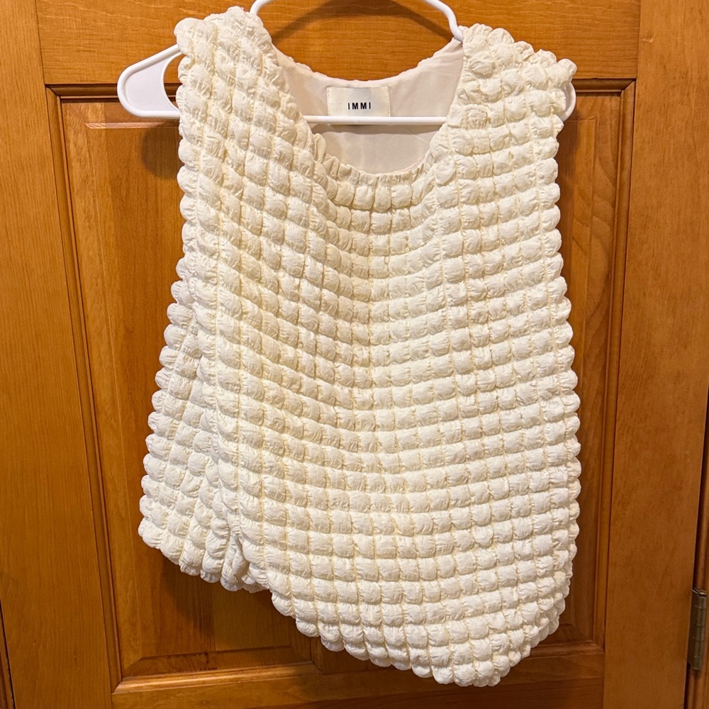 IMMI Cream Textured Sleeveless Top